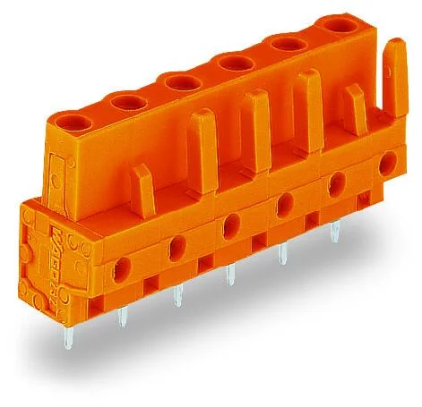 232-772 - THT female header; straight; Pin spacing 7.62 mm; 12-pole; 0.6 x 1.0 mm solder pin; orange