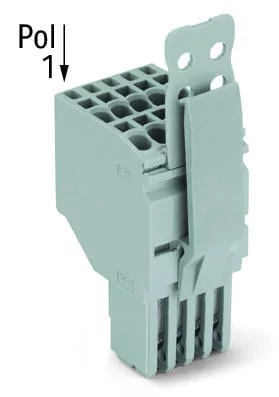 2020-210/145-000 - 2-conductor female connector; Push-in CAGE CLAMP®; 1.5 mm²; Pin spacing 3.5 mm; 10-pole; Centered locking levers; Strain relief plate; 1,50 mm²; gray