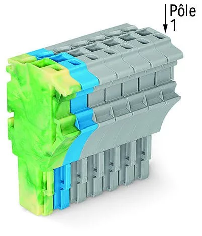 2022-108/000-039 - 1-conductor female connector; Push-in CAGE CLAMP®; 4 mm²; Pin spacing 5.2 mm; 8-pole; 4,00 mm²; green-yellow/blue/gray