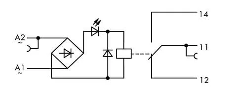 859-359 - Relay module; Nominal input voltage: 230 VAC; 1 changeover contact; with gold contacts; Red status indicator; Module width: 6 mm; 2,50 mm²; gray