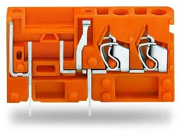 742-166 - Stackable 2-conductor PCB terminal block; with fuse mounting; 2.5 mm²; Pin spacing 5.08 mm; 1-pole; CAGE CLAMP®; 2,50 mm²; orange