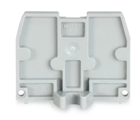869-395 - End plate; with fixing flange M4; 2.5 mm thick; gray 869-395 - End plate; with fixing flange M4; 2.5 mm thick; gray