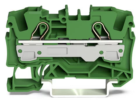 2006-1201/000-001 - TOPJOB®S feedthrough terminal block; rail mount; 2-conductor; 7.5 mm wide; green