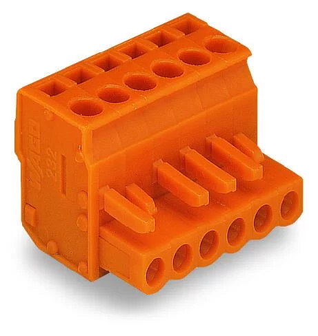 232-410/026-000 - 1-conductor female connector, angled; CAGE CLAMP®; 2.5 mm²; Pin spacing 5.08 mm; 10-pole; 2,50 mm²; orange