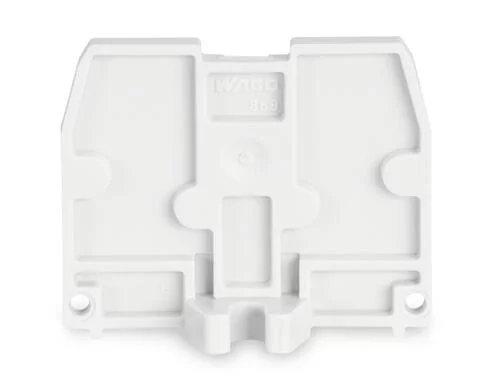 869-387 - End plate; with fixing flange M3; 2.5 mm thick; light gray 869-387 - End plate; with fixing flange M3; 2.5 mm thick; light gray