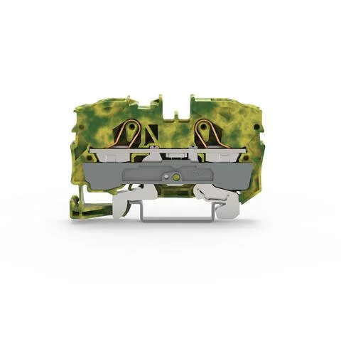 2010-1207 - TOPJOB®S ground terminal block; rail mount; 2-conductor; 10 mm wide; green-yellow