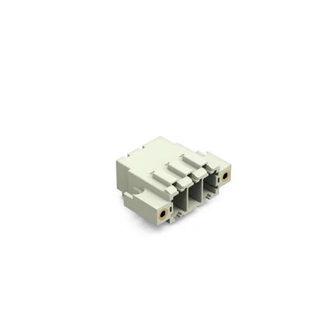 831-3623/108-000 - THT male header; 1.0 x 1.2 mm solder pin; angled; 100% protected against mismating; Threaded flange; Pin spacing 7.62 mm; 3-pole; light gray