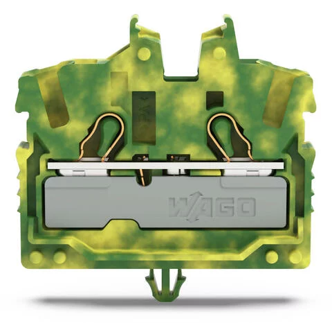 2052-317 - 2-conductor miniature through terminal block; with operating slots; 2.5 mm²; with test port; side and center marking; with snap-in mounting foot; Push-in CAGE CLAMP®; 2,50 mm²; green-yellow 2052-317 - 2-conductor miniature through terminal block; with operating slots; 2.5 mm²; with test port; side and center marking; with snap-in mounting foot; Push-in CAGE CLAMP®; 2,50 mm²; green-yellow