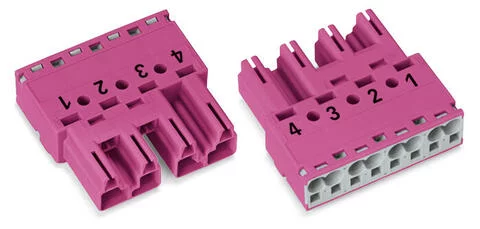 770-294 - Plug; 4-pole; 4,00 mm²; pink 770-294 - Plug; 4-pole; 4,00 mm²; pink