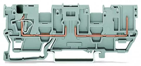 769-181 - 1-conductor/1-pin carrier terminal block; with 2 jumper positions; for DIN-rail 35 x 15 and 35 x 7.5; 4 mm²; CAGE CLAMP®; 4,00 mm²; gray