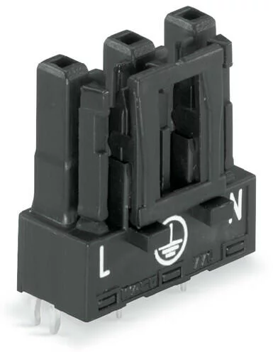 770-803 - Socket for PCBs; straight; 3-pole; Cod. A; black