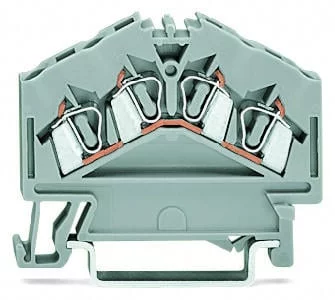 280-646 - 4-conductor through terminal block; 2.5 mm²; center marking; for DIN-rail 35 x 15 and 35 x 7.5; CAGE CLAMP®; 2,50 mm²; gray