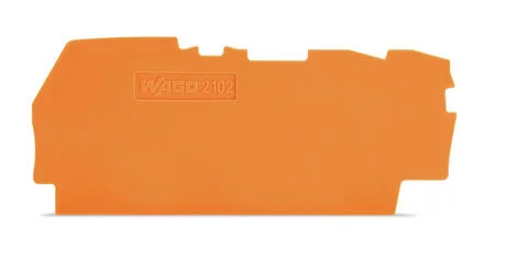 2102-1392 - End and intermediate plate; 0.8 mm thick; for 3-conductor terminal blocks; orange