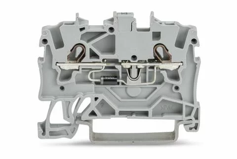 2001-1211/1000-411 - Diode terminal block; 1N4007 (NP); rail mount; 2-conductor; 4.2 mm wide; gray