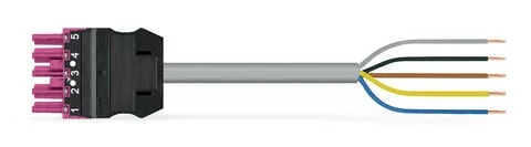 771-9395/166-107 - pre-assembled connecting cable; Cca; Socket/open-ended; 5-pole; Cod. B; 1 m; 1,50 mm²