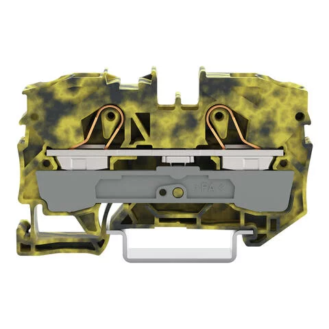 2010-1201/000-053 - TOPJOB®S feedthrough terminal block; rail mount; 2-conductor; 10 mm wide; dark gray-yellow