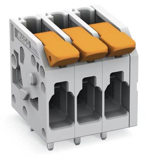 2604-1102/000-004 - PCB terminal block; Push-in CAGE CLAMP with operating lever; AWG 24 - 12; Pin spacing 5 mm; 2-pole; side entry; black