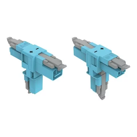 890-1620 - T-distribution connector; 2-pole; Cod. I; 1 input; 2 outputs; 3 locking levers; for flying leads; blue 890-1620 - T-distribution connector; 2-pole; Cod. I; 1 input; 2 outputs; 3 locking levers; for flying leads; blue