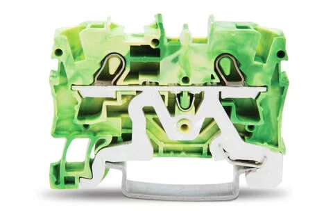 2004-1207 - TOPJOB®S ground terminal block; rail mount; 2-conductor; 6.2 mm wide; green-yellow