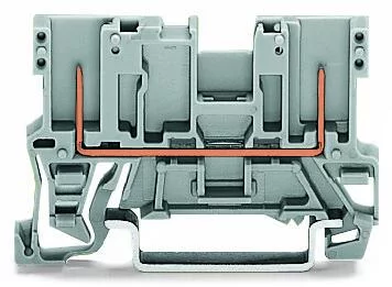 769-221 - 2-pin carrier terminal block; with shield contact; for DIN-rail 35 x 15 and 35 x 7.5; gray