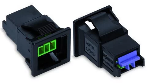 893-2002 - Snap-in socket; without locking lever; 2-pole; Cod. E; green