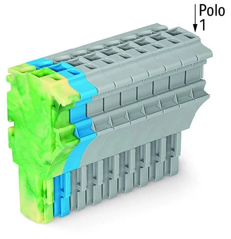 2022-111/000-039 - 1-conductor female connector; Push-in CAGE CLAMP®; 4 mm²; Pin spacing 5.2 mm; 11-pole; 4,00 mm²; green-yellow/blue/gray