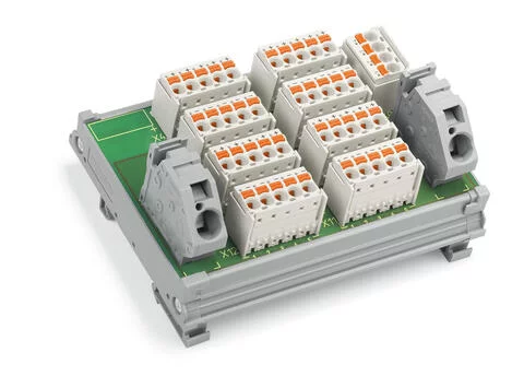 288-870/000-030 - Potential distribution module; 4 potentials; with 6 connection points each; with 22 ground clamping points