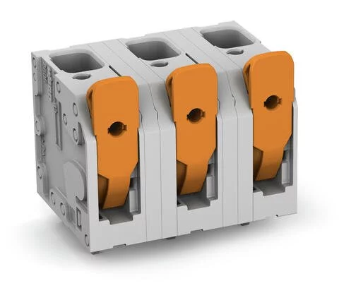 2606-3360 - PCB terminal block; Push-in CAGE CLAMP with operating lever; AWG 24 - 8; Pin spacing 12.5 mm; double pinning; 10-pole; top entry; gray
