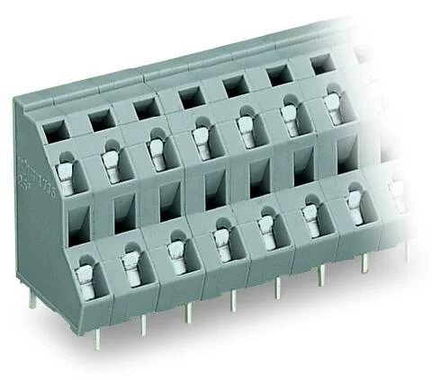 736-554 - Double-deck PCB terminal block; 2.5 mm²; Pin spacing 7.5 mm; 8-pole; CAGE CLAMP®; 2,50 mm²; gray