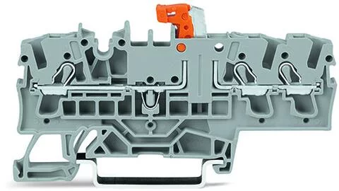 2002-1772 - Disconnect terminal block; knife disconnect; rail mount; 3-conductor; 5.2 mm wide; orange