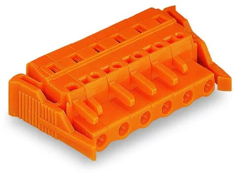 231-709/037-000 - 1-conductor female connector; CAGE CLAMP®; 2.5 mm²; Pin spacing 7.62 mm; 9-pole; Lateral locking levers; 2,50 mm²; orange