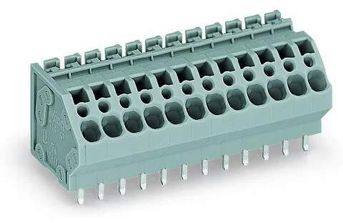 745-106 - PCB terminal block; 4 mm²; Pin spacing 5 mm; 6-pole; CAGE CLAMP®; commoning option; 4,00 mm²; gray