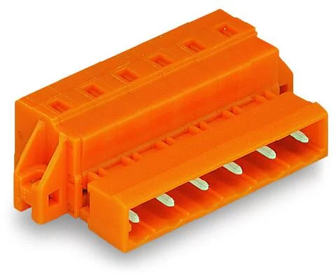 731-639/019-000 - 1-conductor male connector; CAGE CLAMP®; 2.5 mm²; Pin spacing 7.62 mm; 9-pole; clamping collar; 2,50 mm²; orange