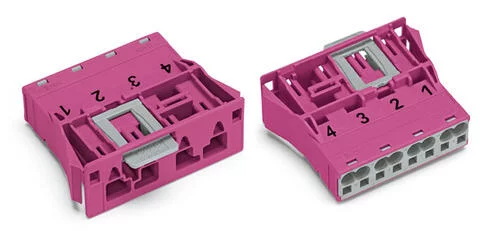 770-794 - WINSTA® through-panel plug (male); snap-in; 1/2/3/4 marking; 4-pole; pink 770-794 - WINSTA® through-panel plug (male); snap-in; 1/2/3/4 marking; 4-pole; pink