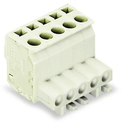 722-106/026-000 - 1-conductor female connector, angled; CAGE CLAMP®; 2.5 mm²; Pin spacing 5 mm; 6-pole; 100% protected against mismating; 2,50 mm²; light gray