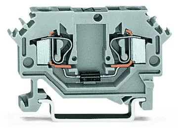 281-603/281-410 - Component terminal block; 2-conductor; with diode 1N4007; anode, left side; for DIN-rail 35 x 15 and 35 x 7.5; 4 mm²; CAGE CLAMP®; 4,00 mm²; gray