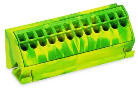 812-100 - Ground busbar terminal block; for (10 x 3) mm busbars; 12-pole; Push-in CAGE CLAMP®; 4,00 mm²; green-yellow