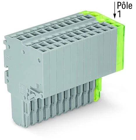 2020-213/000-036 - 2-conductor female connector; Push-in CAGE CLAMP®; 1.5 mm²; Pin spacing 3.5 mm; 13-pole; 1,50 mm²; gray, green-yellow