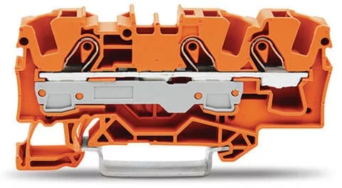 2006-1302 - TOPJOB®S feedthrough terminal block; rail mount; 3-conductor; 7.5 mm wide; orange