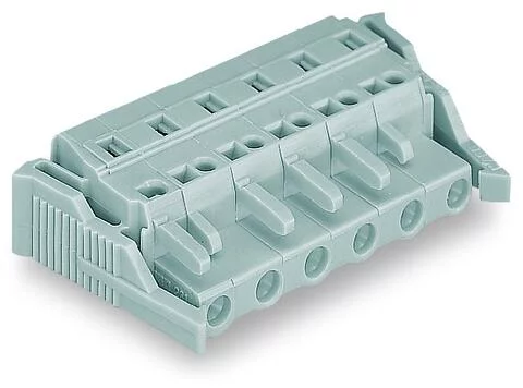 231-203/037-000 - Female plug; 3-pole; locking lever; 12 AWG max; pin spacing 7.5 mm; 1 conductor per pole; gray