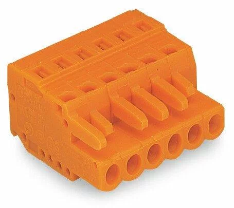 231-306/026-000 - Female plug; 6-pole; 12 AWG max; pin spacing 5.08 mm; 1 conductor per pole; orange 231-306/026-000 - Female plug; 6-pole; 12 AWG max; pin spacing 5.08 mm; 1 conductor per pole; orange