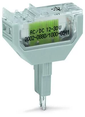 2002-880/1000-541 - LED plug; red LED (N-P); 12 - 30 V; for 2001 - 2006 series feedthrough terminal blocks; 10.4 mm wide; gray