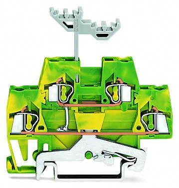 280-517 - Double-deck terminal block; 4-conductor ground terminal block; 2.5 mm²; internal commoning; for DIN-rail 35 x 15 and 35 x 7.5; CAGE CLAMP®; 2,50 mm²; green-yellow