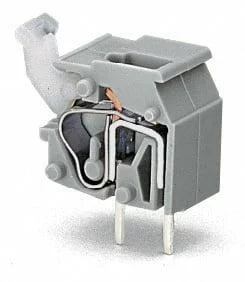 255-764 - Stackable PCB terminal block; push-button; 2.5 mm²; Pin spacing 10/10.16 mm; 1-pole; suitable for Ex-i applications; CAGE CLAMP®; commoning option; 2,50 mm²; blue