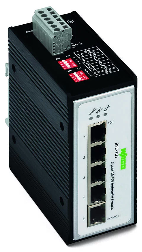 852-101 - Industrial unmanaged switch; 5 - 10/100 Mb/s RJ45 ports