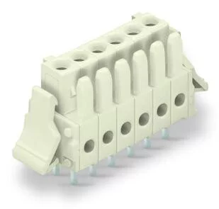 734-463/037-000 - THT female header; straight; Pin spacing 3.5 mm; 3-pole; 100% protected against mismating; Locking lever; 0.9 x 0.9 mm solder pin; light gray