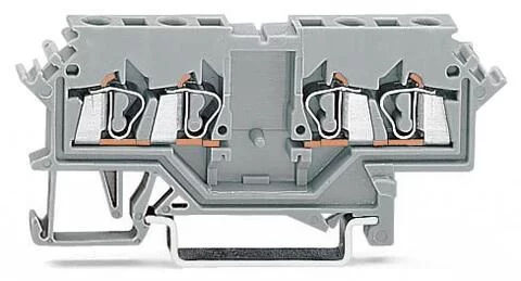280-626 - Double potential terminal block; 2.5 mm²; lateral marker slots; for DIN-rail 35 x 15 and 35 x 7.5; CAGE CLAMP®; 2,50 mm²; gray