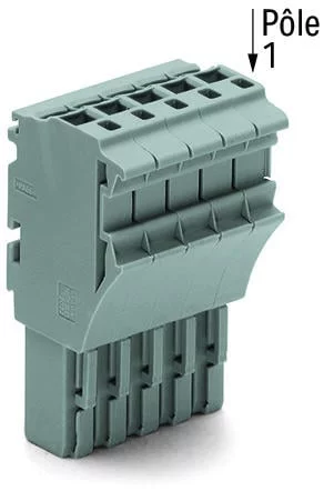 2022-112 - 1-conductor female connector; Push-in CAGE CLAMP®; 4 mm²; Pin spacing 5.2 mm; 12-pole; 4,00 mm²; gray