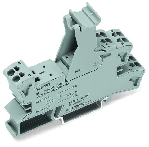 788-103 - Relay socket; 2 changeover contacts; for 25 mm basic relays; gray