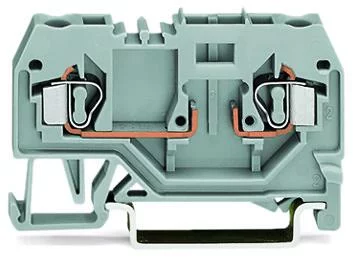 281-916 - 2-conductor carrier terminal block; for DIN-rail 35 x 15 and 35 x 7.5; 4 mm²; CAGE CLAMP®; 4,00 mm²; gray